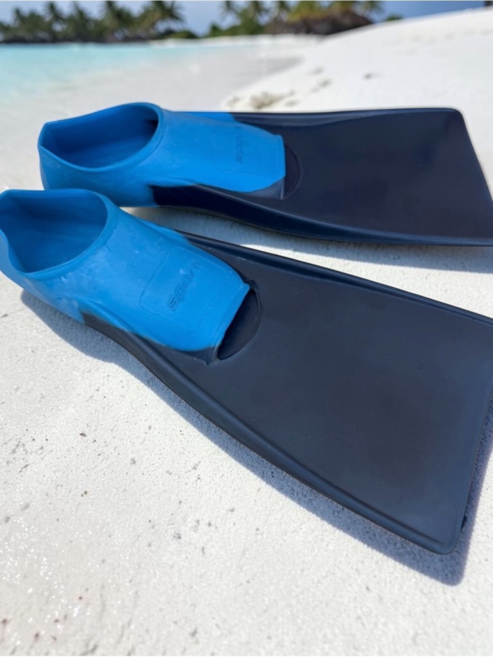 SPORTI Little Kid 1-2:  Blue Snorkel Swim Fins- Comfortable Pocket Foot Design